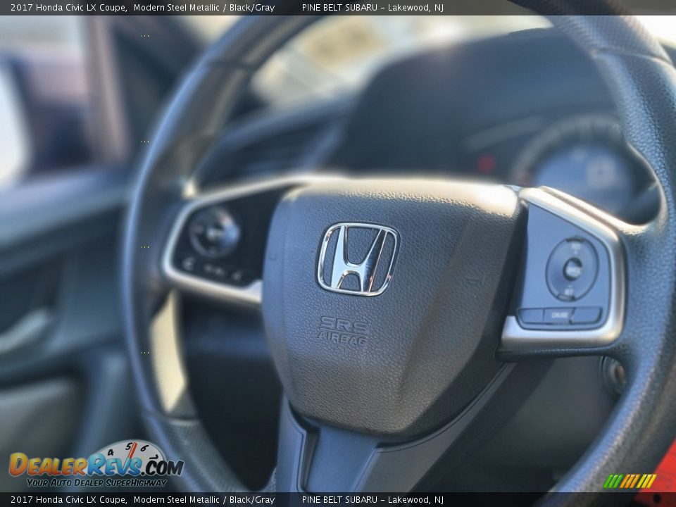 2017 Honda Civic LX Coupe Modern Steel Metallic / Black/Gray Photo #10