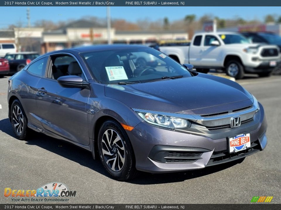 2017 Honda Civic LX Coupe Modern Steel Metallic / Black/Gray Photo #11