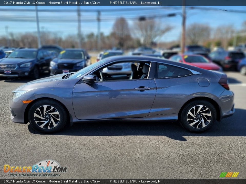 2017 Honda Civic LX Coupe Modern Steel Metallic / Black/Gray Photo #13