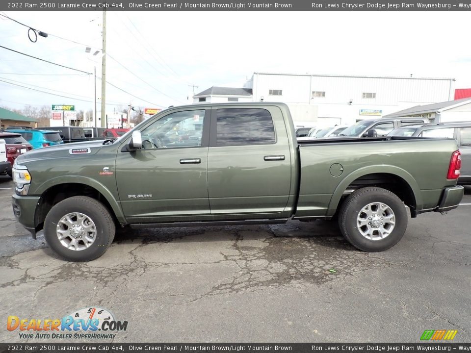 2022 Ram 2500 Laramie Crew Cab 4x4 Olive Green Pearl / Mountain Brown/Light Mountain Brown Photo #2