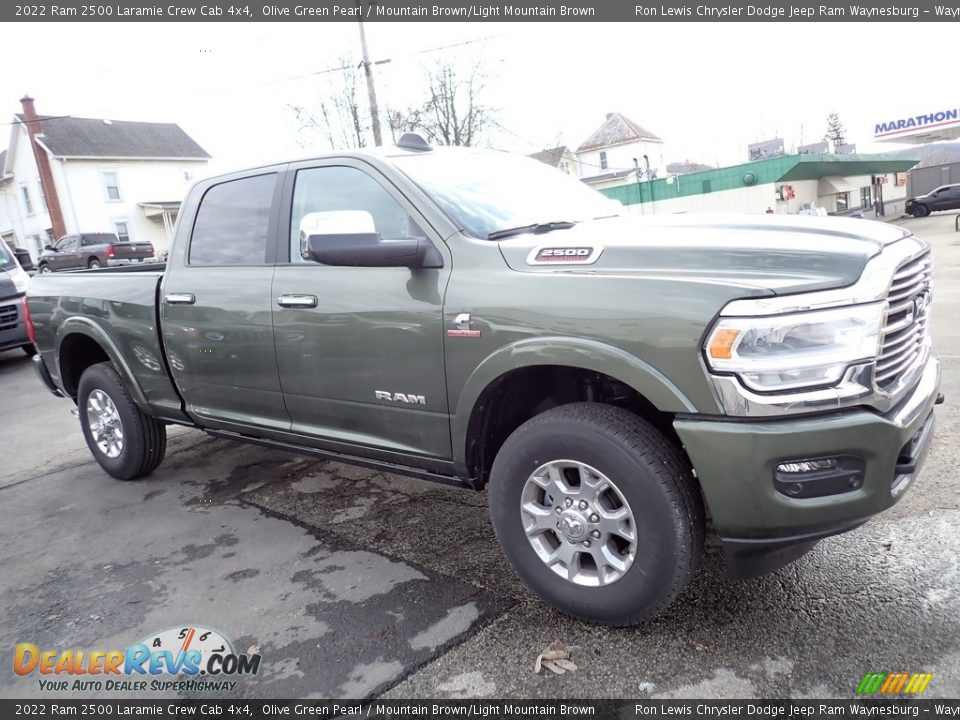 2022 Ram 2500 Laramie Crew Cab 4x4 Olive Green Pearl / Mountain Brown/Light Mountain Brown Photo #7
