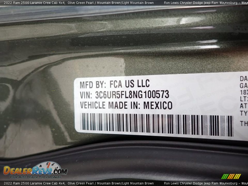 2022 Ram 2500 Laramie Crew Cab 4x4 Olive Green Pearl / Mountain Brown/Light Mountain Brown Photo #15