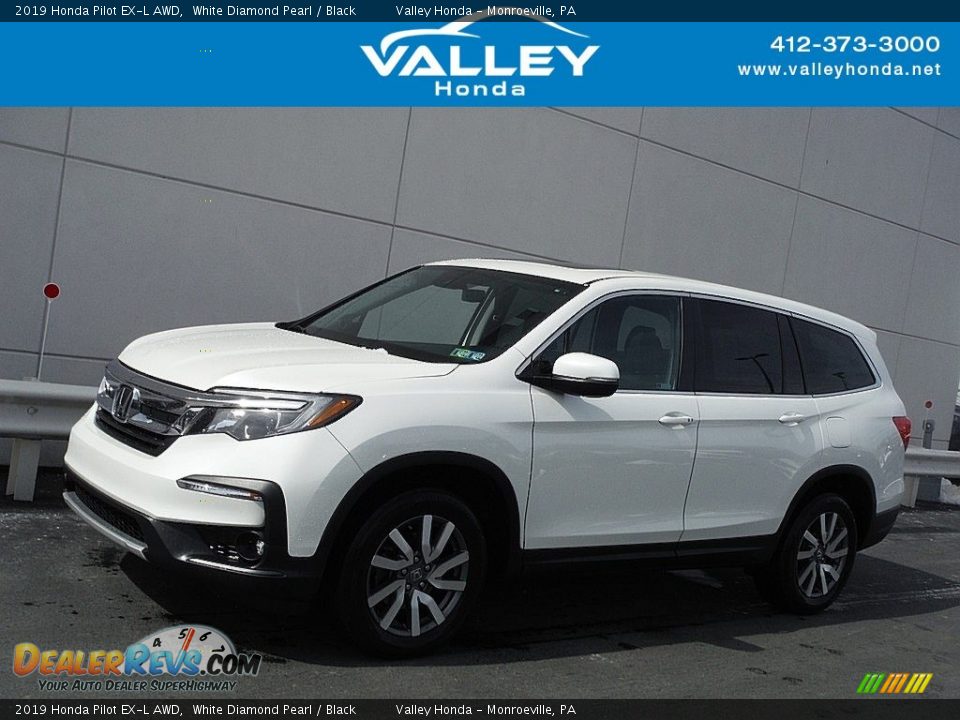 2019 Honda Pilot EX-L AWD White Diamond Pearl / Black Photo #1