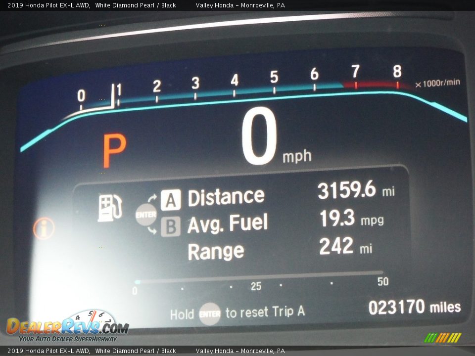 2019 Honda Pilot EX-L AWD White Diamond Pearl / Black Photo #34