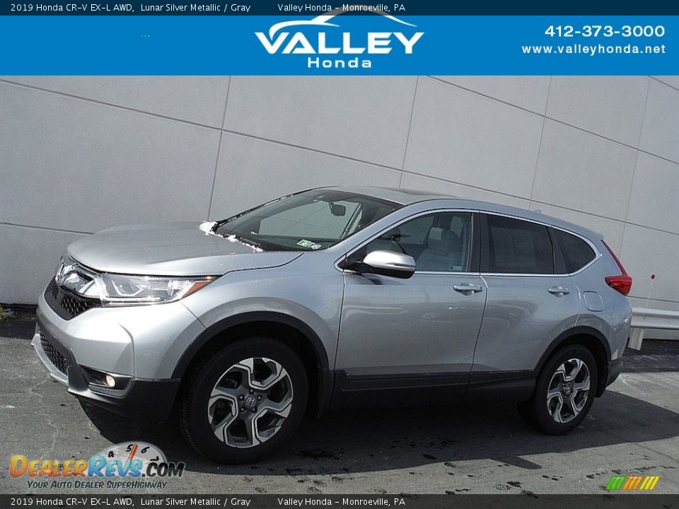 2019 Honda CR-V EX-L AWD Lunar Silver Metallic / Gray Photo #2