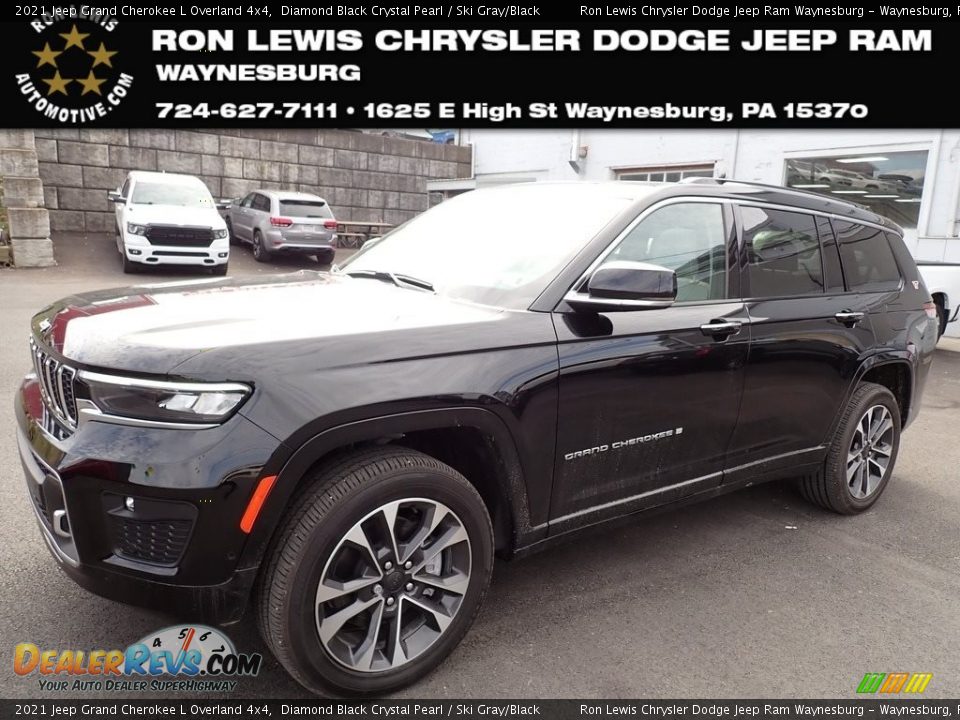 2021 Jeep Grand Cherokee L Overland 4x4 Diamond Black Crystal Pearl / Ski Gray/Black Photo #1