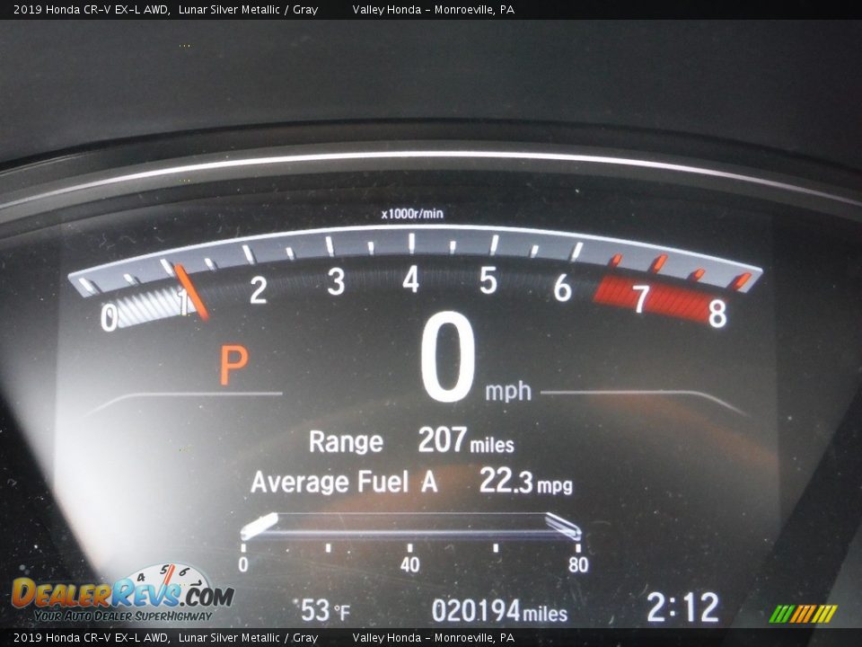 2019 Honda CR-V EX-L AWD Lunar Silver Metallic / Gray Photo #36