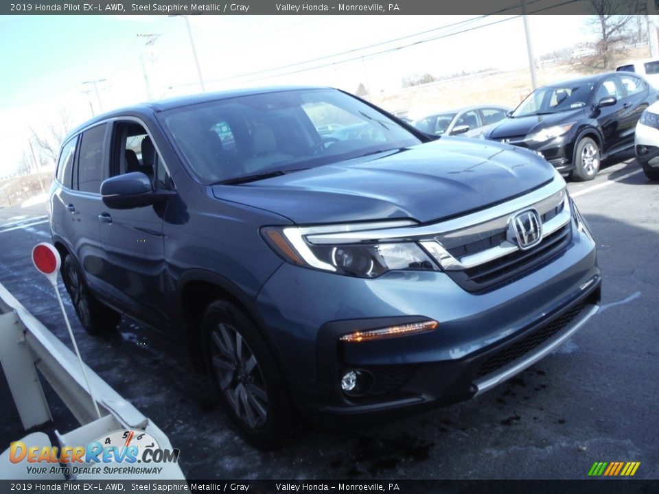 2019 Honda Pilot EX-L AWD Steel Sapphire Metallic / Gray Photo #6