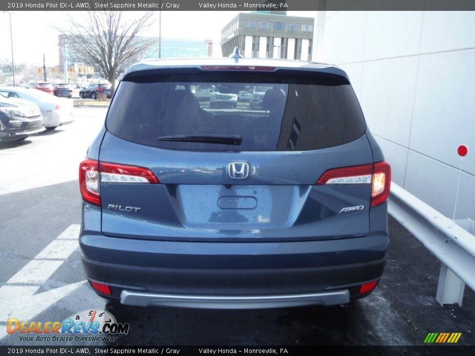 2019 Honda Pilot EX-L AWD Steel Sapphire Metallic / Gray Photo #9