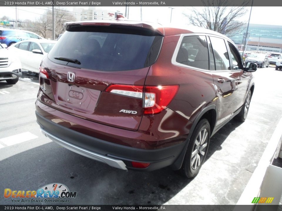 2019 Honda Pilot EX-L AWD Deep Scarlet Pearl / Beige Photo #6