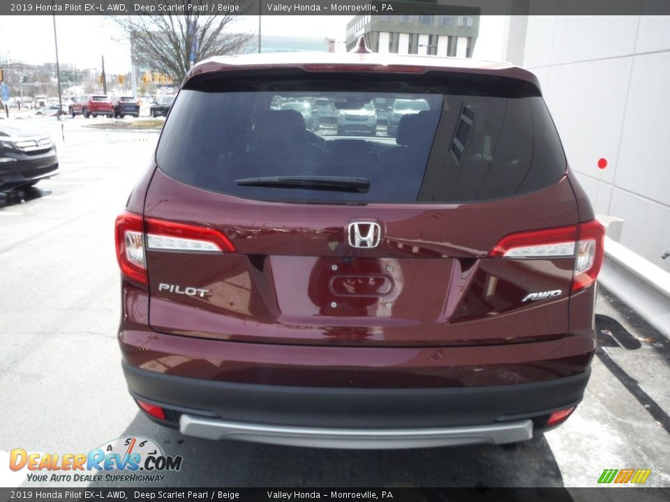 2019 Honda Pilot EX-L AWD Deep Scarlet Pearl / Beige Photo #7