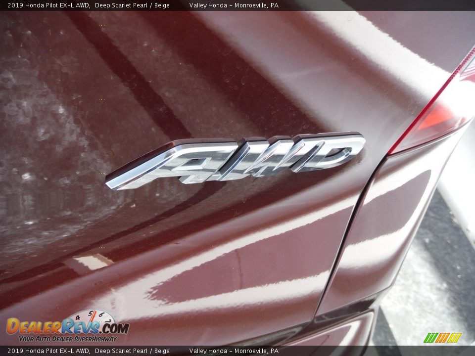 2019 Honda Pilot EX-L AWD Deep Scarlet Pearl / Beige Photo #8