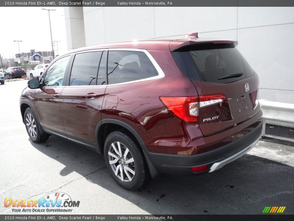 2019 Honda Pilot EX-L AWD Deep Scarlet Pearl / Beige Photo #9