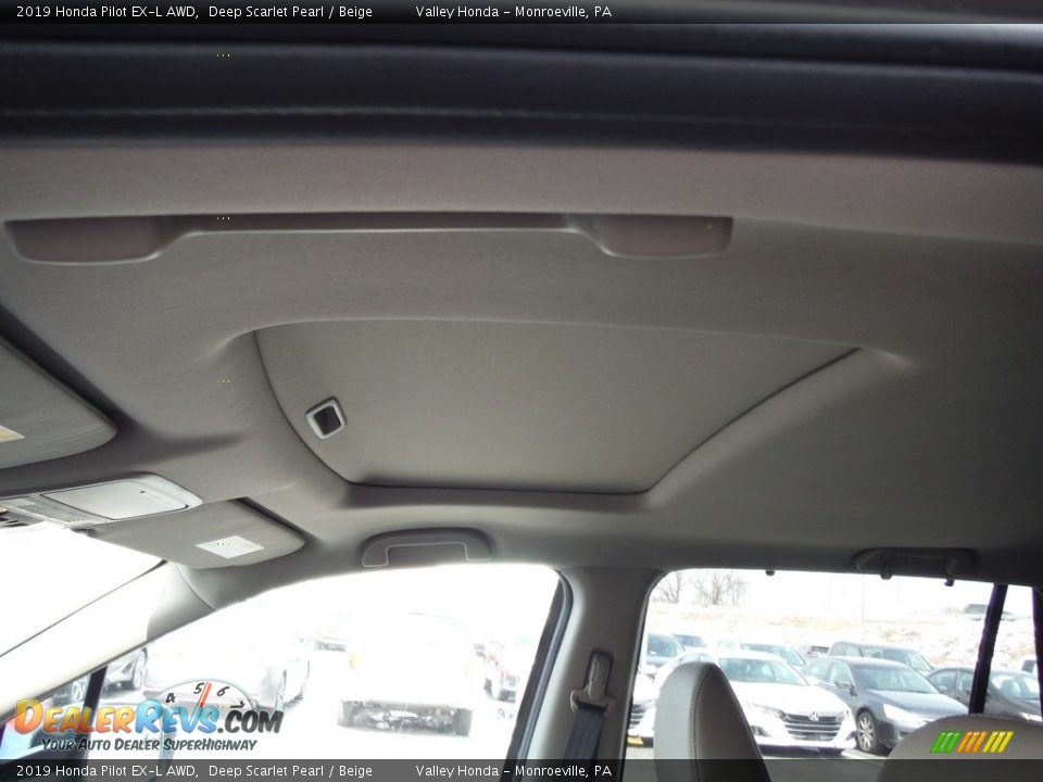2019 Honda Pilot EX-L AWD Deep Scarlet Pearl / Beige Photo #10