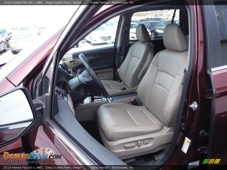 2019 Honda Pilot EX-L AWD Deep Scarlet Pearl / Beige Photo #15