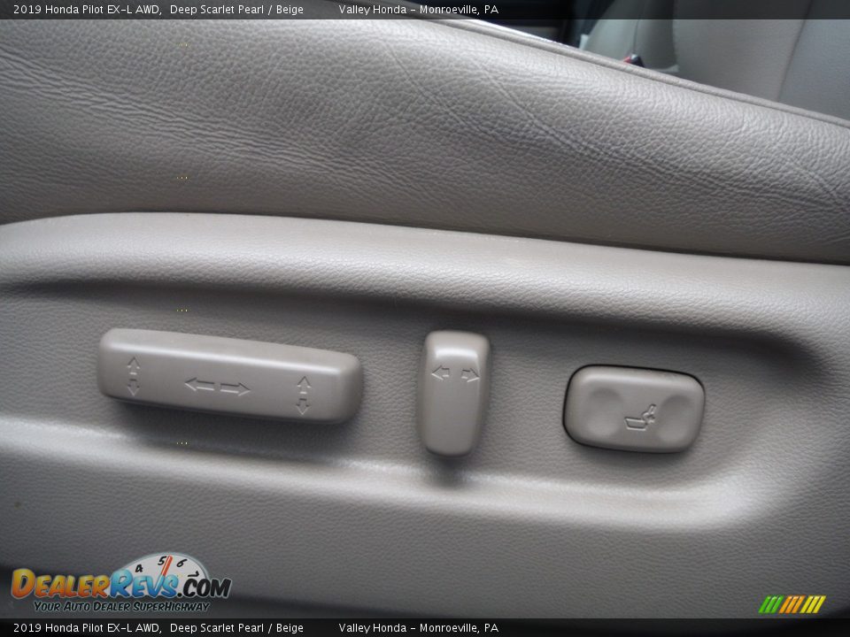 2019 Honda Pilot EX-L AWD Deep Scarlet Pearl / Beige Photo #16