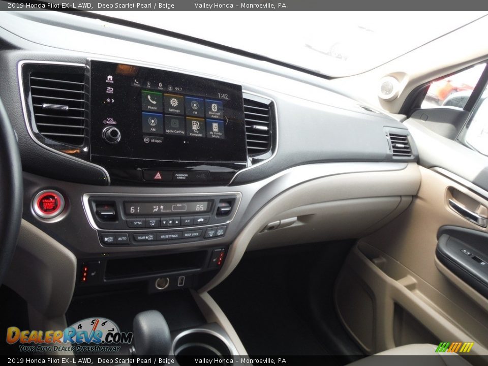 2019 Honda Pilot EX-L AWD Deep Scarlet Pearl / Beige Photo #18