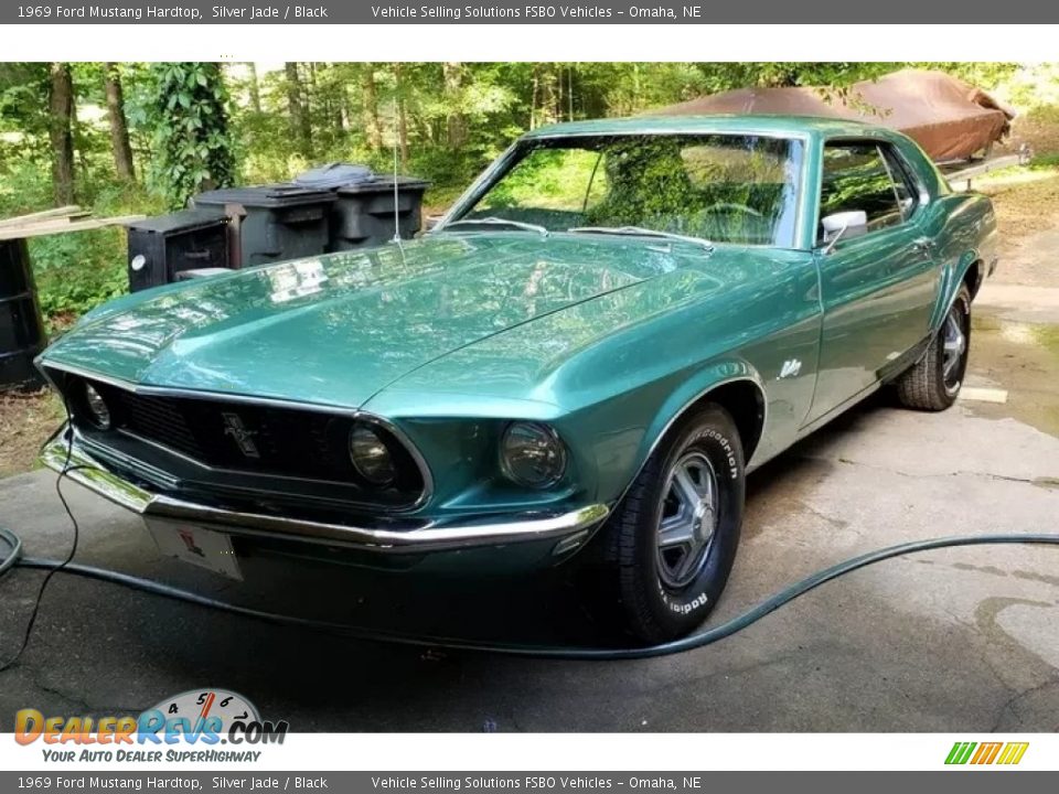 1969 Ford Mustang Hardtop Silver Jade / Black Photo #1