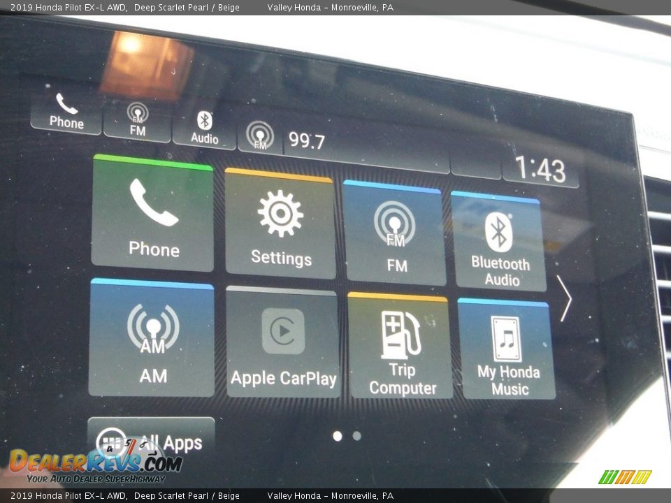 2019 Honda Pilot EX-L AWD Deep Scarlet Pearl / Beige Photo #19