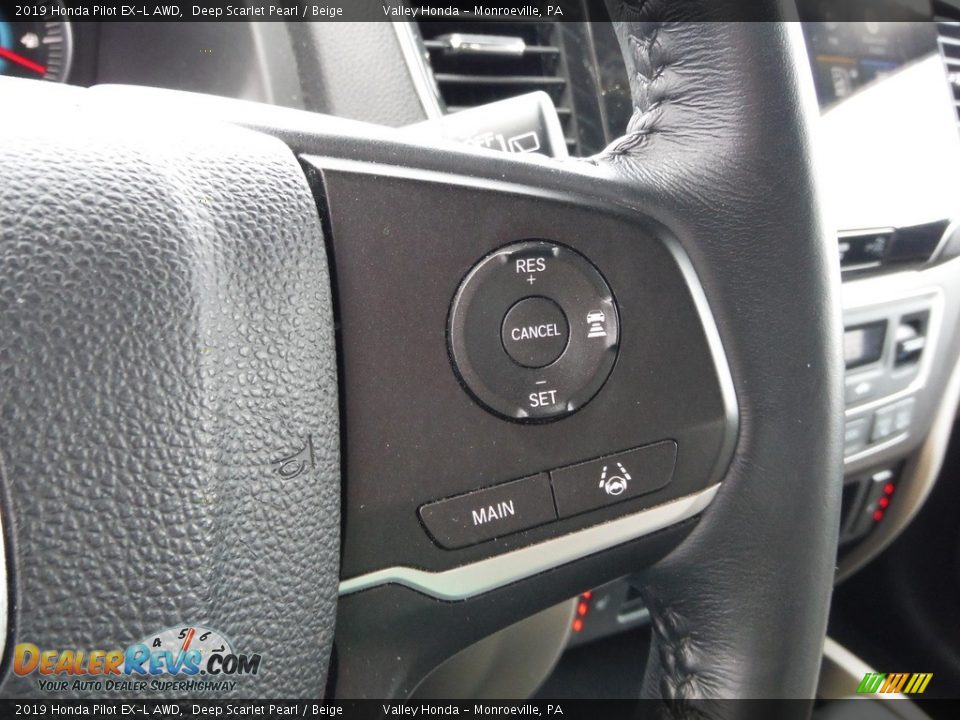 2019 Honda Pilot EX-L AWD Deep Scarlet Pearl / Beige Photo #23