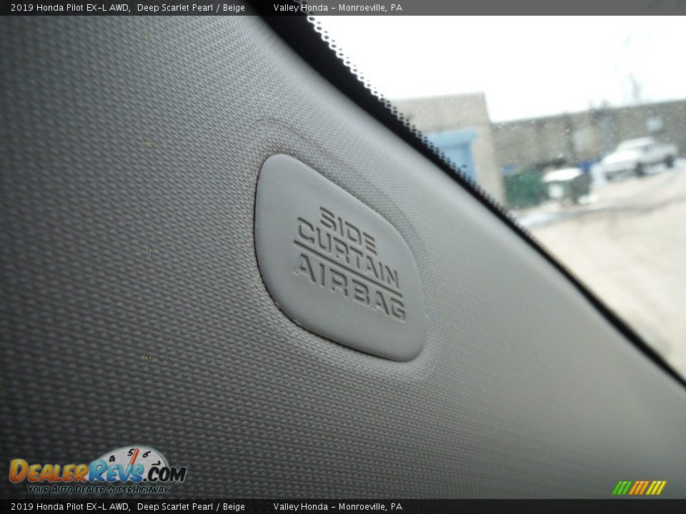2019 Honda Pilot EX-L AWD Deep Scarlet Pearl / Beige Photo #24