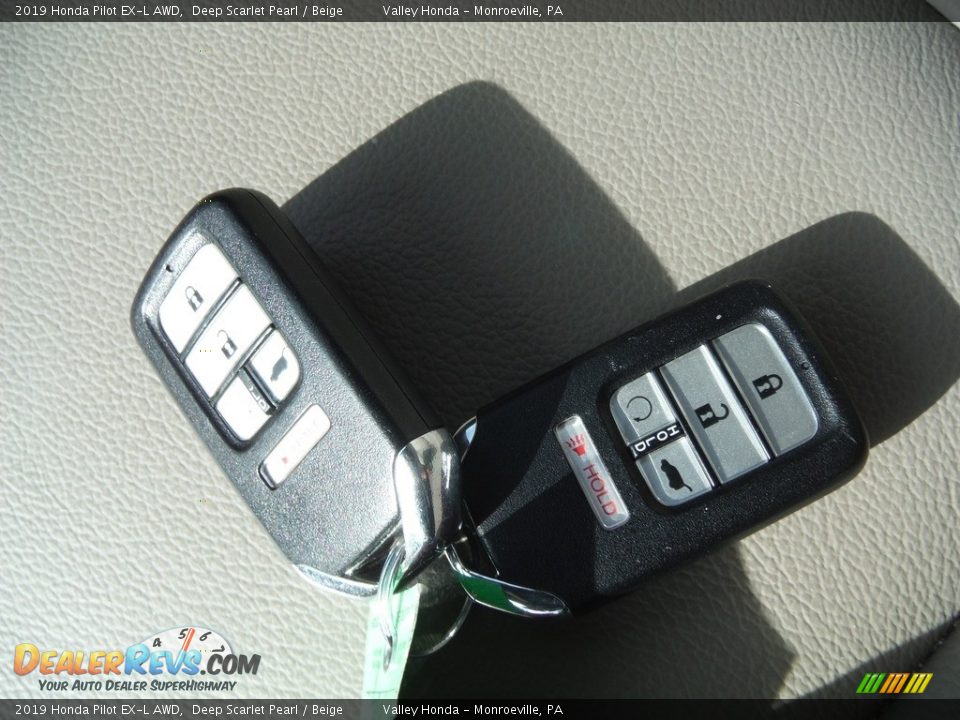 2019 Honda Pilot EX-L AWD Deep Scarlet Pearl / Beige Photo #31