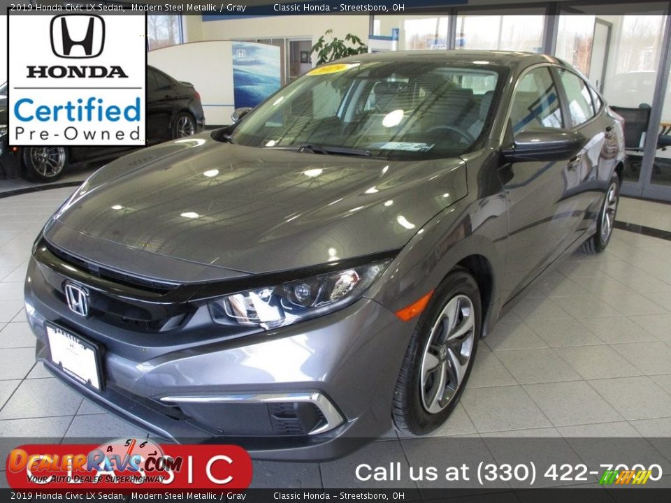 2019 Honda Civic LX Sedan Modern Steel Metallic / Gray Photo #1
