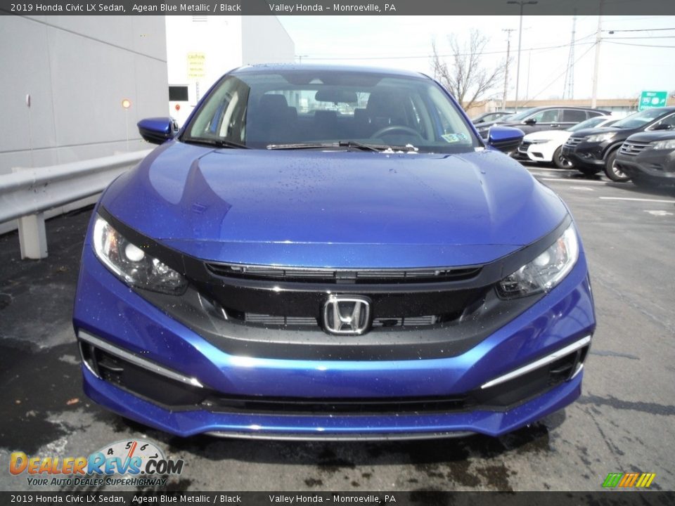 2019 Honda Civic LX Sedan Agean Blue Metallic / Black Photo #4
