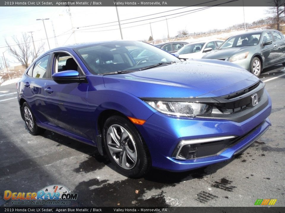 2019 Honda Civic LX Sedan Agean Blue Metallic / Black Photo #5