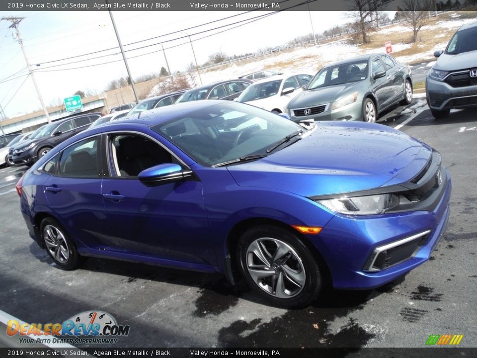 2019 Honda Civic LX Sedan Agean Blue Metallic / Black Photo #6