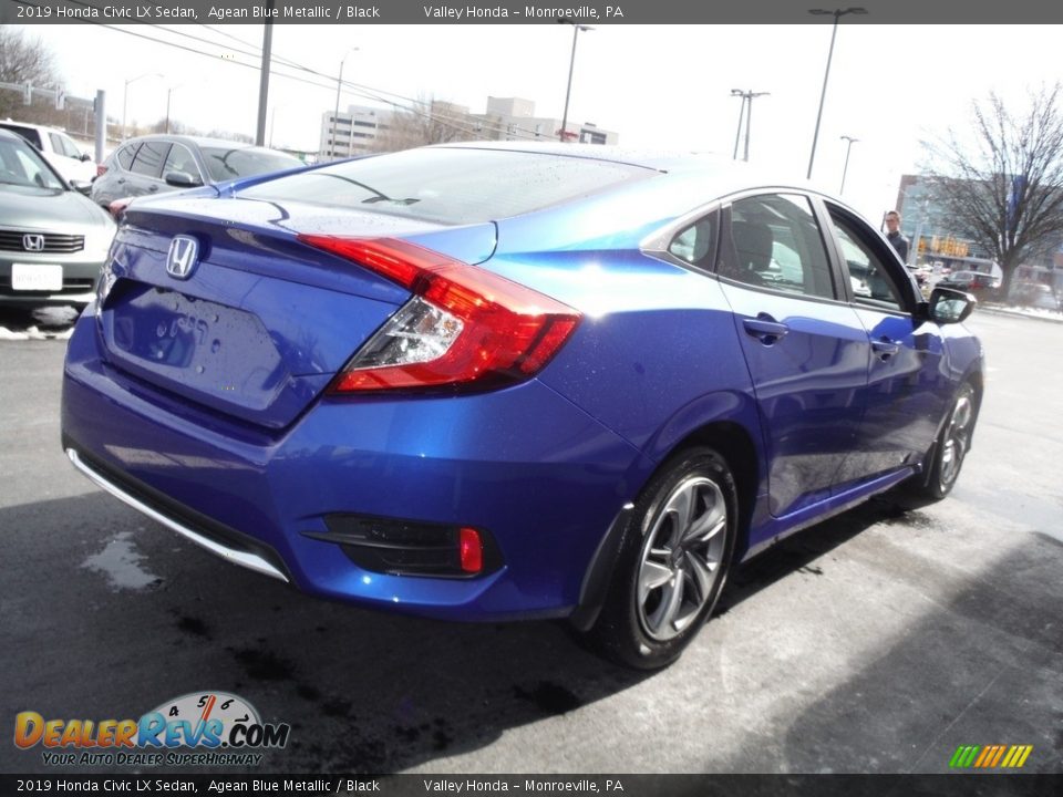 2019 Honda Civic LX Sedan Agean Blue Metallic / Black Photo #7