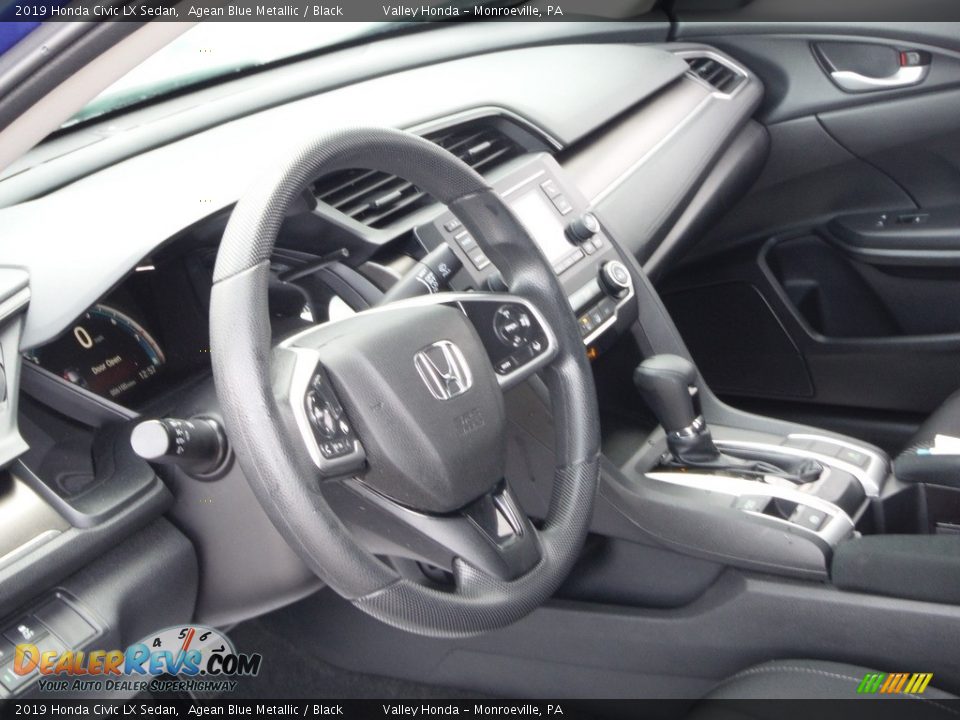 2019 Honda Civic LX Sedan Agean Blue Metallic / Black Photo #11