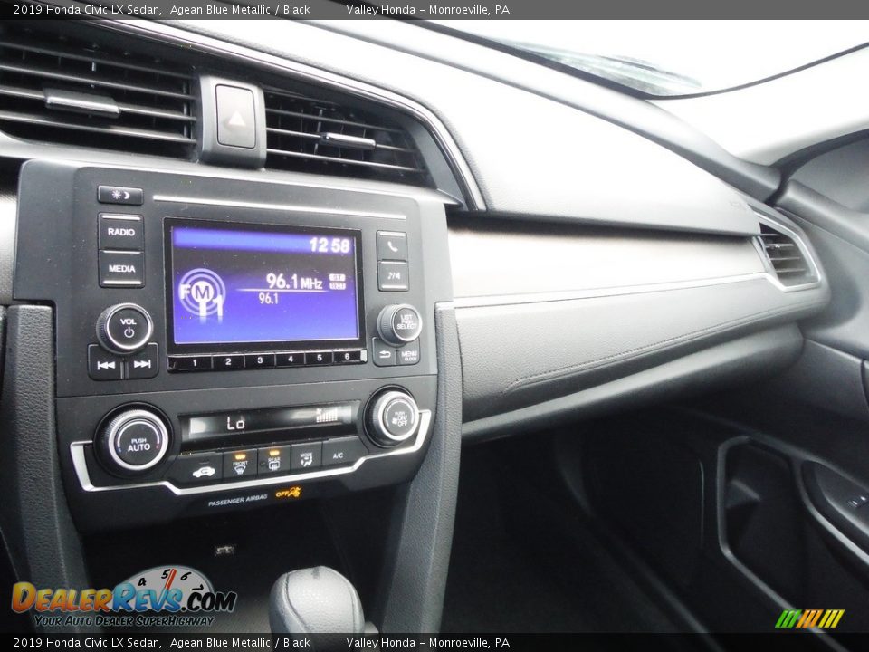 2019 Honda Civic LX Sedan Agean Blue Metallic / Black Photo #15