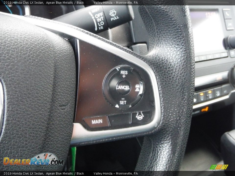 2019 Honda Civic LX Sedan Agean Blue Metallic / Black Photo #18