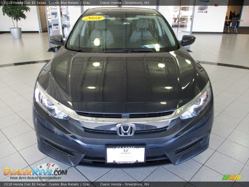 2018 Honda Civic EX Sedan Cosmic Blue Metallic / Gray Photo #2