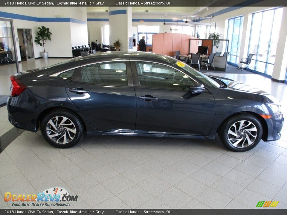 2018 Honda Civic EX Sedan Cosmic Blue Metallic / Gray Photo #4