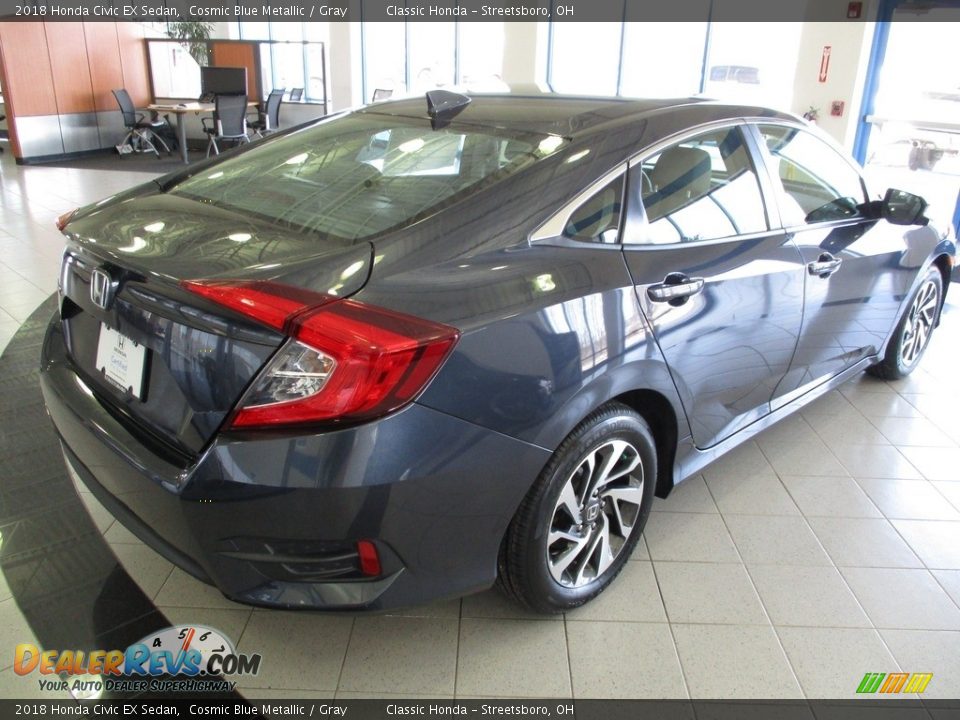 2018 Honda Civic EX Sedan Cosmic Blue Metallic / Gray Photo #7