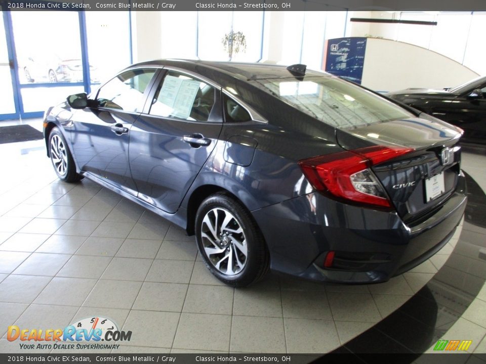 2018 Honda Civic EX Sedan Cosmic Blue Metallic / Gray Photo #9
