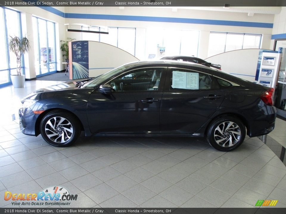 2018 Honda Civic EX Sedan Cosmic Blue Metallic / Gray Photo #10