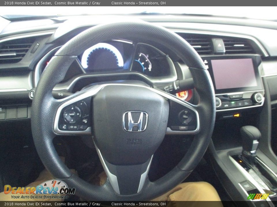 2018 Honda Civic EX Sedan Cosmic Blue Metallic / Gray Photo #29