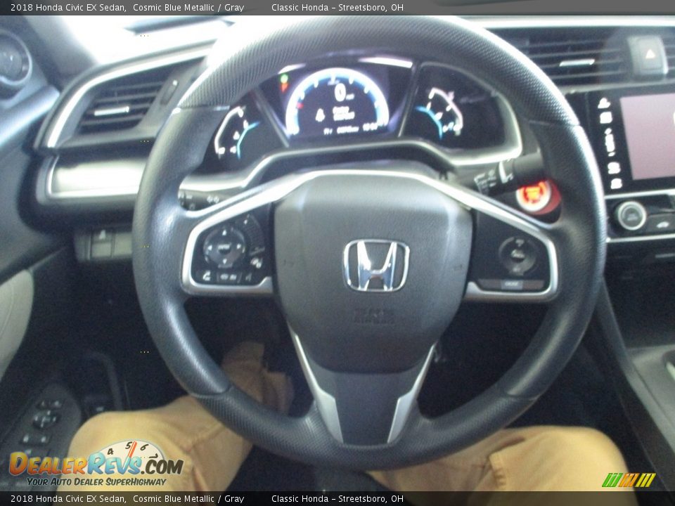 2018 Honda Civic EX Sedan Cosmic Blue Metallic / Gray Photo #30