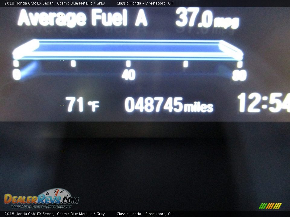 2018 Honda Civic EX Sedan Cosmic Blue Metallic / Gray Photo #31