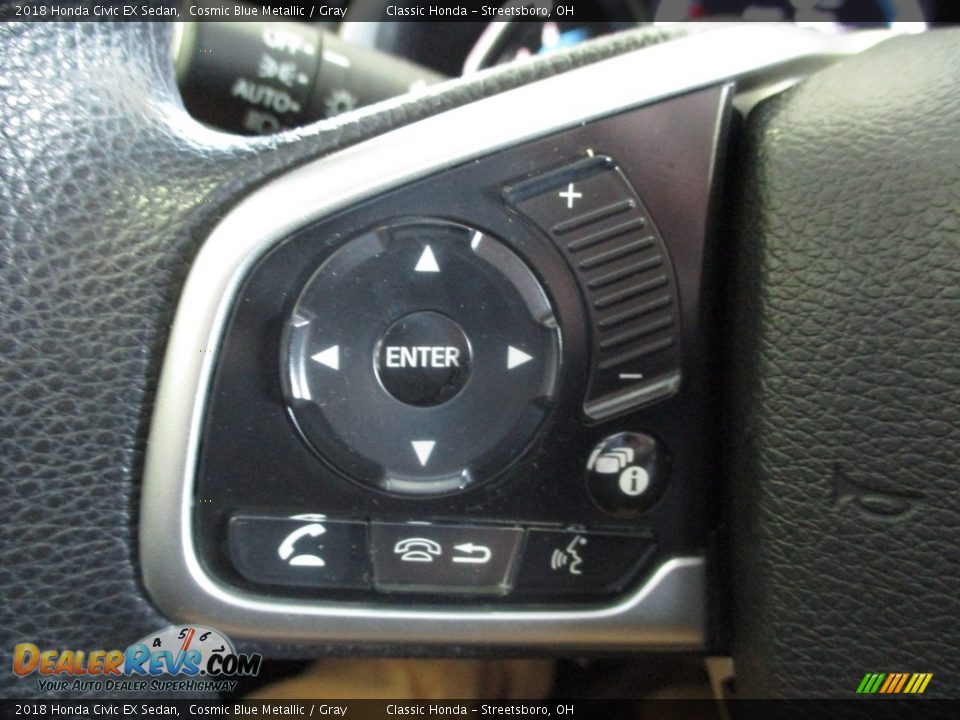 2018 Honda Civic EX Sedan Cosmic Blue Metallic / Gray Photo #32