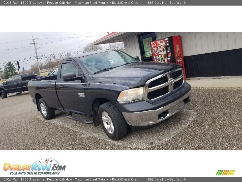 2015 Ram 1500 Tradesman Regular Cab 4x4 Maximum Steel Metallic / Black/Diesel Gray Photo #3