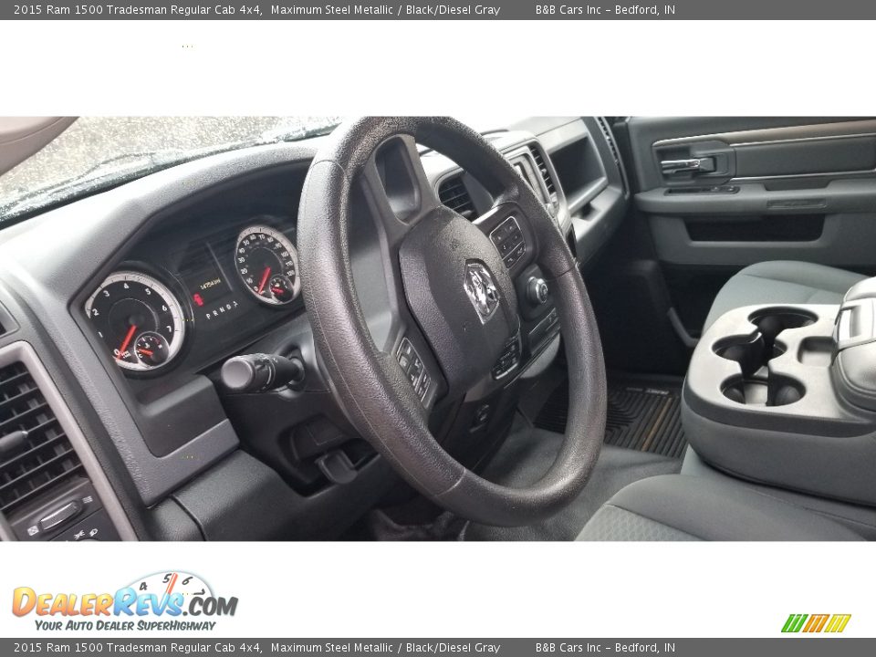 2015 Ram 1500 Tradesman Regular Cab 4x4 Maximum Steel Metallic / Black/Diesel Gray Photo #12