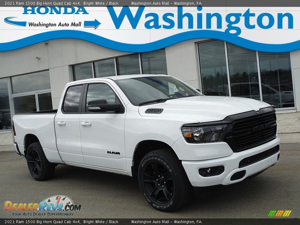 2021 Ram 1500 Big Horn Quad Cab 4x4 Bright White / Black Photo #1