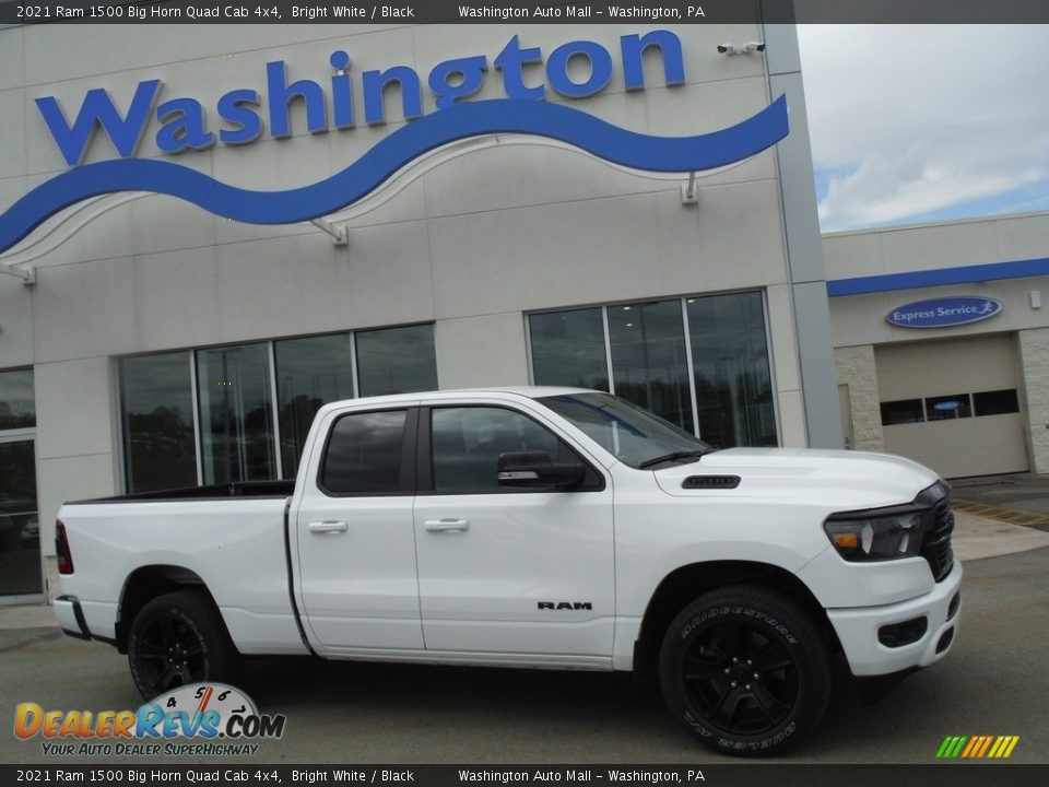 2021 Ram 1500 Big Horn Quad Cab 4x4 Bright White / Black Photo #2