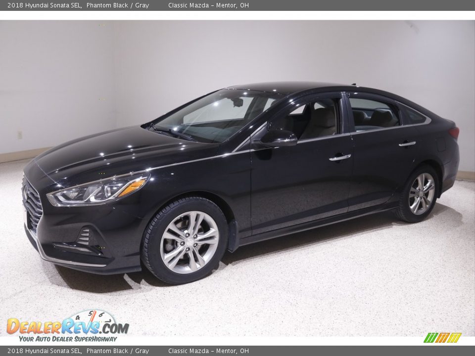 2018 Hyundai Sonata SEL Phantom Black / Gray Photo #3
