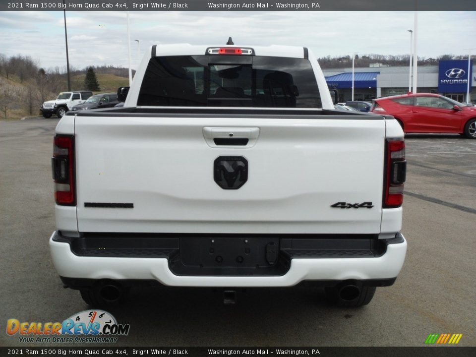 2021 Ram 1500 Big Horn Quad Cab 4x4 Bright White / Black Photo #12