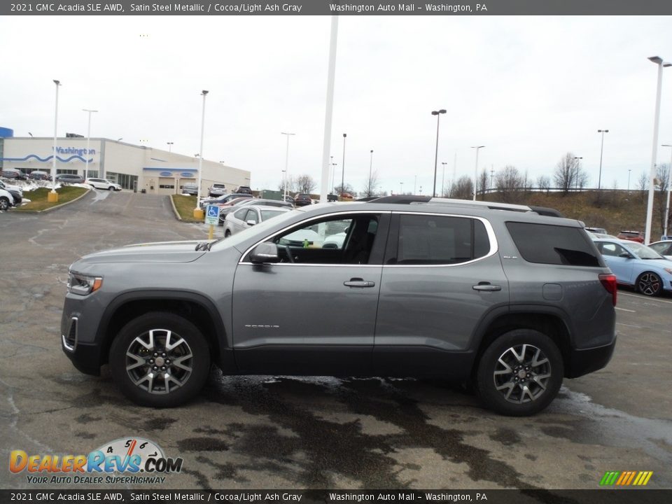 2021 GMC Acadia SLE AWD Satin Steel Metallic / Cocoa/Light Ash Gray Photo #5